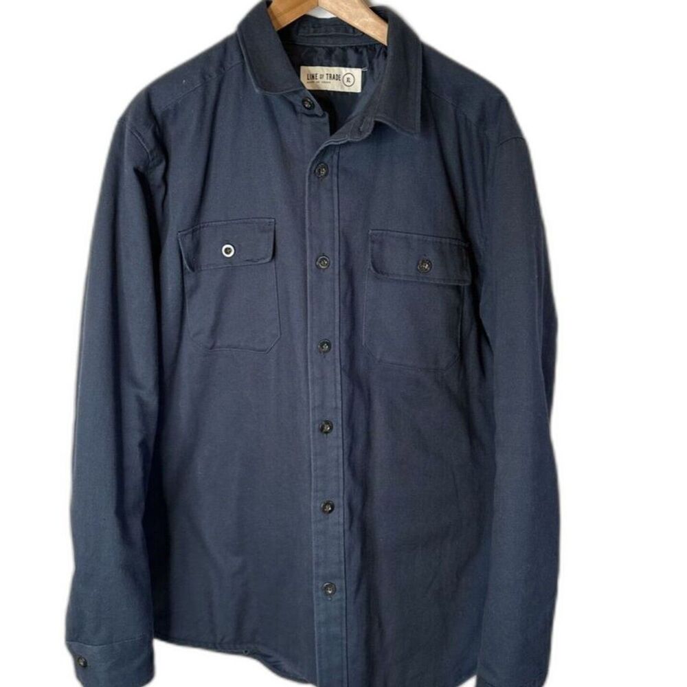 Line of Trade Canvas Jacket Mens XL insulated Lined Workwear Trucker Blue